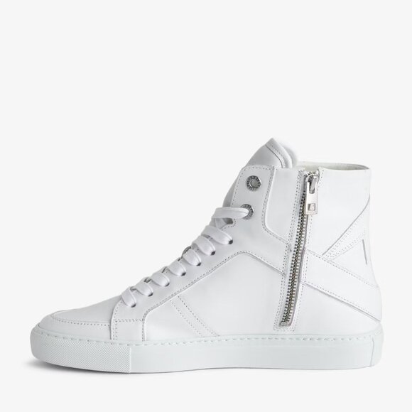 NIB | Zadig and Voltaire ZV1747 High Flash‎ Sneakers White Zip FR40/US9 - Picture 2 of 14